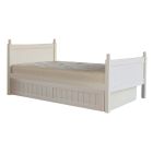 Traditional ivory white bed with roll out trundle bed built in