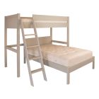 Grey safe high sleeper bed with small double bed underneath