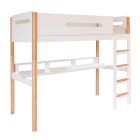Edit high sleeper bed  with long desk underneath and shelving hutch.