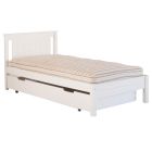 Classic single bed, Pure White with storage & sleepover trundle, with no background.