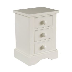 Ivory White bedside cabinet with three drawers
