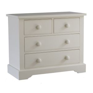 Traditional, sturdy chest of drawers in Ivory White highly durable paint.