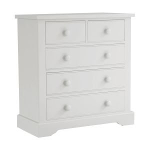 White traditional, large, hand crafted chest of drawers for kids room