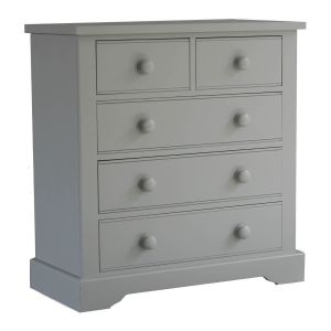 Grey traditional style chest of drawers for children, with traditional features, proper joints & sturdiness.