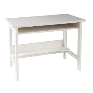 white study desk for children with shelf and cubby hole storage 