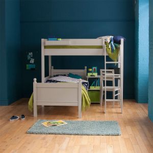 high sleeper loft bed with single bed and storage desk underneath, farleigh grey