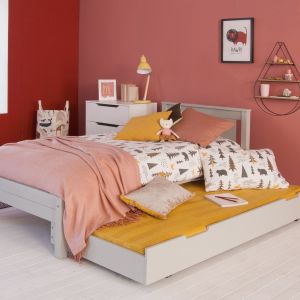 Grey single bed+trundle,Classic beech range